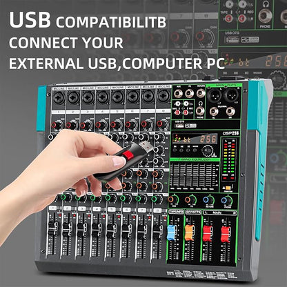 Depusheng PA8 Professional Audio Mixer Sound Board Console Desk System - Image 5