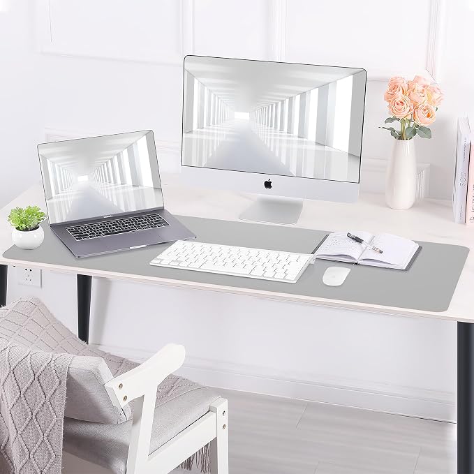 Desk Mat, 35.4" x 17" Leather Desk mat, Double-Sided Desk Pad, Desk matt - Image 6