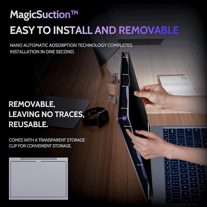 Privacy Screen for 14.4 Inch Surface Laptop Studio 2/1, MagicSuction™ Removable - Image 2