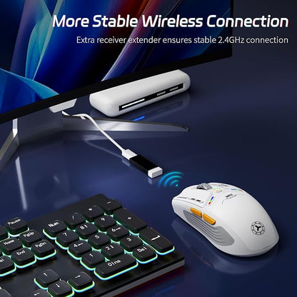 TENMOS M530 Wireless Gaming Mouse, 2.4G/Bluetooth/USB C Wired Rechargeable Mouse - Image 7
