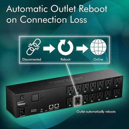 TRENDnet 14-Outlet Managed 2U Rackmount Switched Power Distribution Unit - Image 5