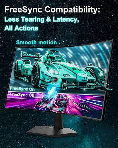 SANSUI 27 Inch Curved 160Hz Gaming Monitor, 1500R Curved Computer Gaming - Image 5