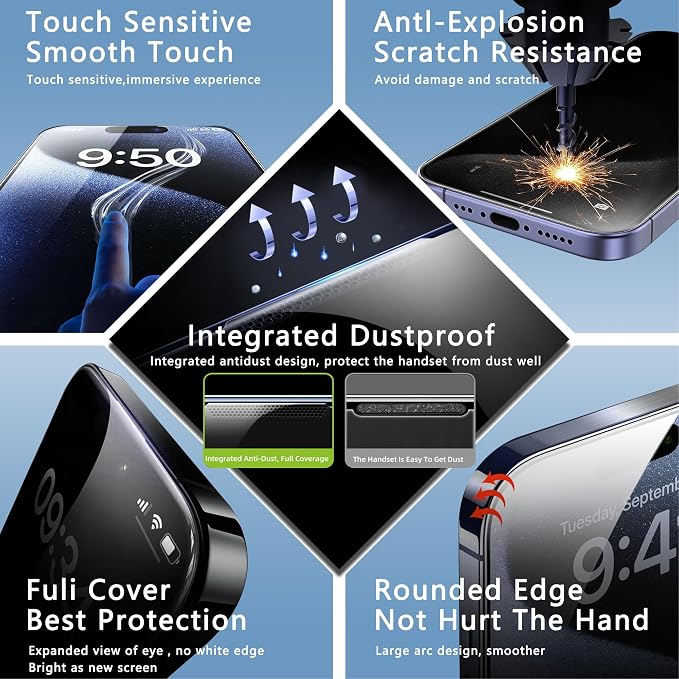2 Pack Matte Screen Protector for iPhone 16e and iPhone 14 and iPhone 13 and - Image 6