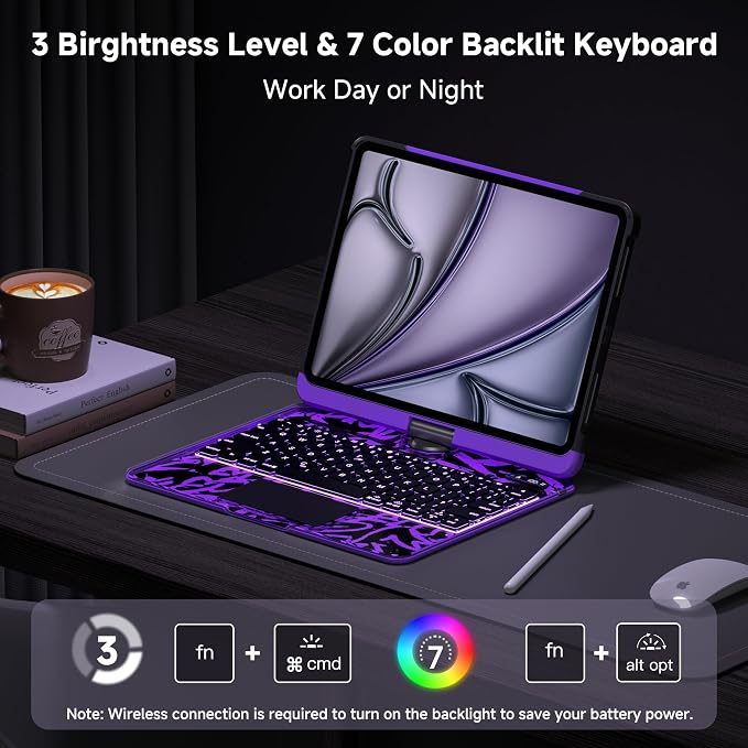 iPad Keyboard Case for 2024 M4 iPad Pro 13 inch, Magic Wireless Keyboard - Image 5