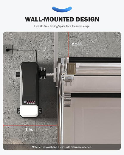 ZUMI Wall-Mounted Garage Door Opener, App-Controlled Garage Opener - Image 7