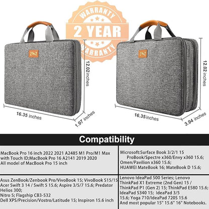 ZINZ Slim Expandable Laptop Case 15.6 Inch Sleeve Upgraded Protective Durable - Image 2