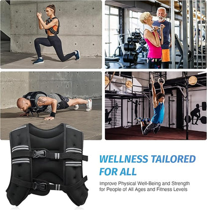 ZELUS Weighted Vest, 6lb/8lb/12lb/16lb/20lb/25lb/30lb Weight Vest - Image 7