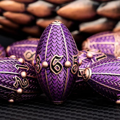 ARUOHHA DND Metal Dice Copper Purple Dragon Egg Dice - Image 3