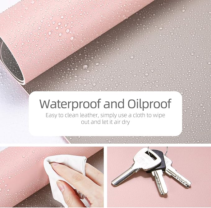 YSAGi Multifunctional Office Desk Pad, Ultra Thin Waterproof PU Leather Desk Mat - Image 2