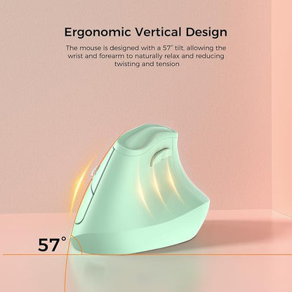 57° Ergonomic Wireless Tower Mouse, Vertical Quiet Ergo Mouse, 5 Buttons - Image 2