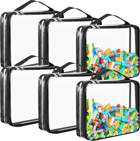 Sanwuta 6 Packs Toy Storage Bags, PVC Organizing Case Bags by Sanwuta