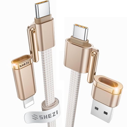 SHEZI 4-in-1 Compatible with USB C to Lightning Cable 240W Fast Charging & Data by SHEZI