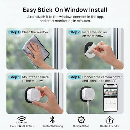ELECCTV 2.5K Window Security Cameras 2Packs, 2.4G/5GHz WiFi Indoor Cameras - Image 9