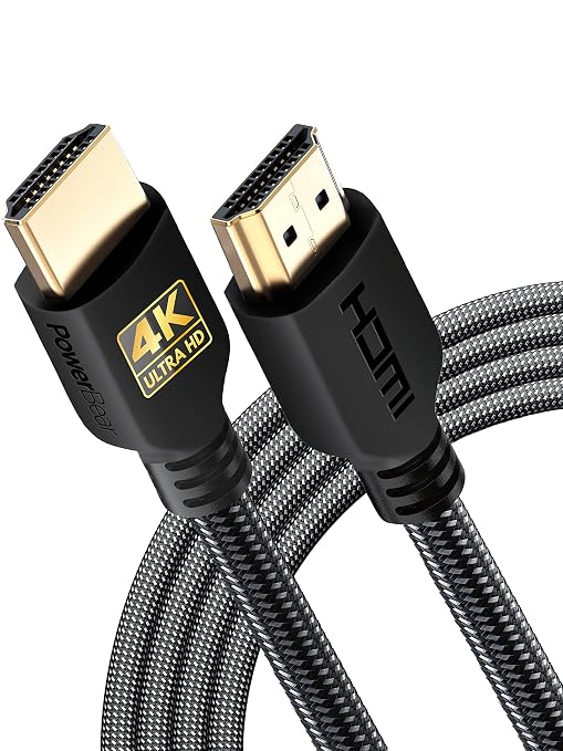 PowerBear 4K HDMI Cable 10 ft | High Speed Hdmi Cables, Braided Nylon & Gold by PowerBear