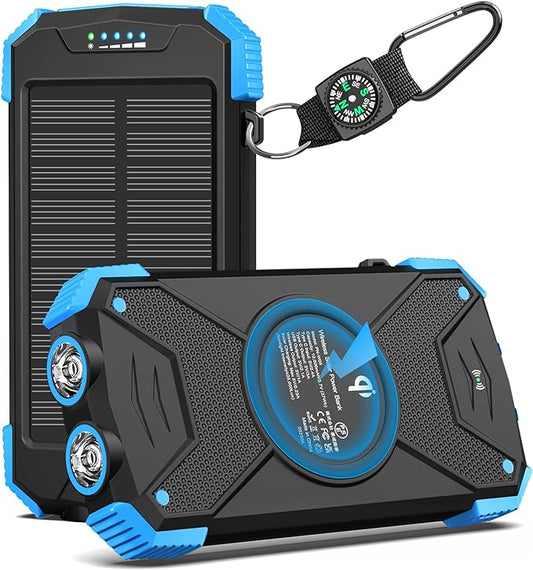 BLAVOR Solar Charger Power Bank 10, Portable Wireless Charger, 20W Fast by BLAVOR