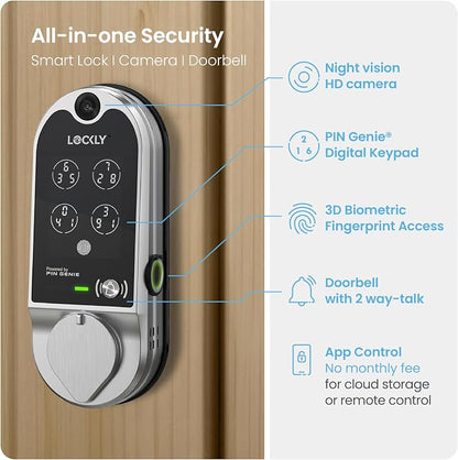 Lockly Vision Smart Lock with Camera, Video Doorbell Keyless Entry Door Lock - Image 2