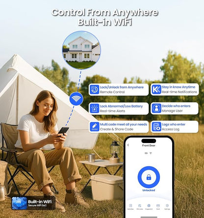 Veise VE027-L Built-in WiFi Smart Lock - Image 3