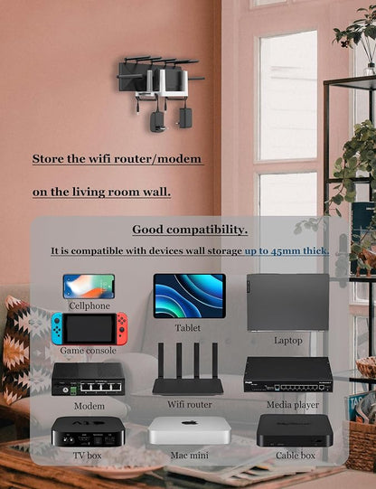 Wall Mount Shelf for WiFi Router, TV Box, Universal Cable Box Shelf Compatible - Image 5