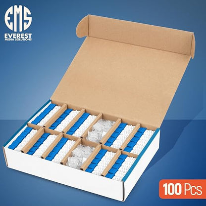 Everest 90° Angled RJ45 Cat6 Keystone Jacks 100-Pack in Blue - Image 3
