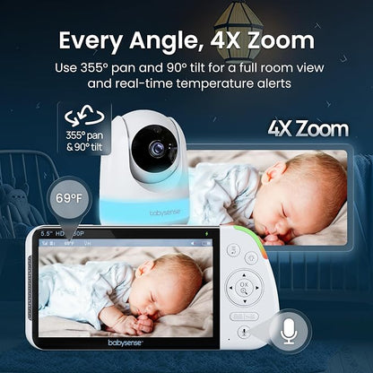 Babysense PRO Full HD 5.5" Split Screen Baby Monitor - Image 7
