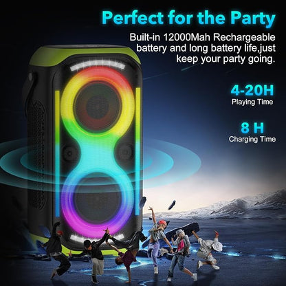 Bluetooth Speaker 160W Loud Wireless Boombox Portable Big Powerful Deep Bass - Image 4