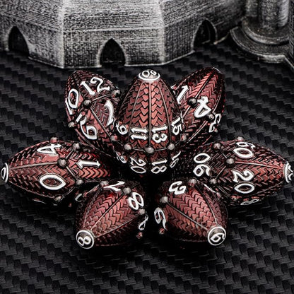 ARUOHHA DND Metal Dice Black Red Dragon Egg Dice - Image 5