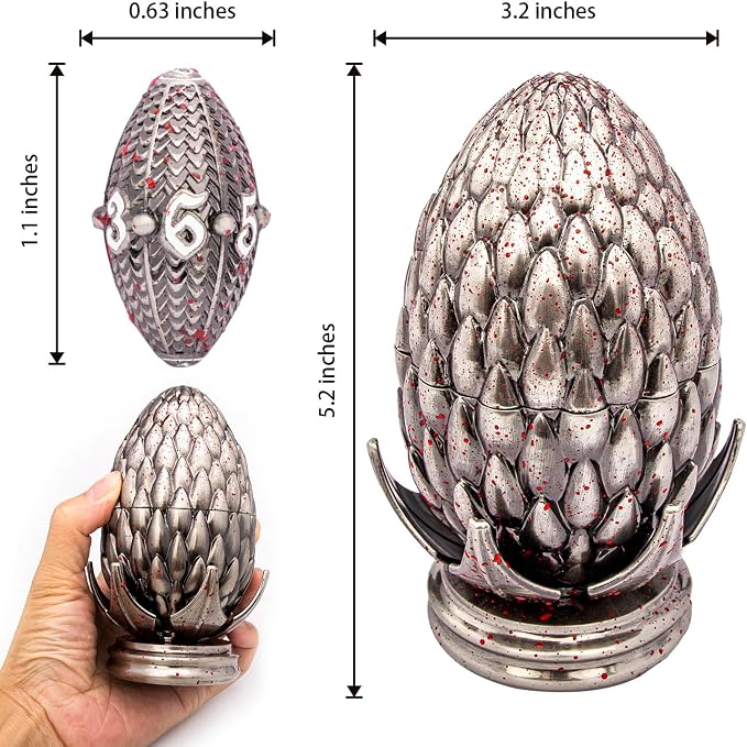 ARUOHHA DND Metal Dice Blood Splatter Dragon Egg Dice - Image 7