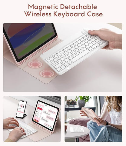 CHESONA Keyboard Case for iPad 11th/10th Generation, Detachable Wireless - Image 4