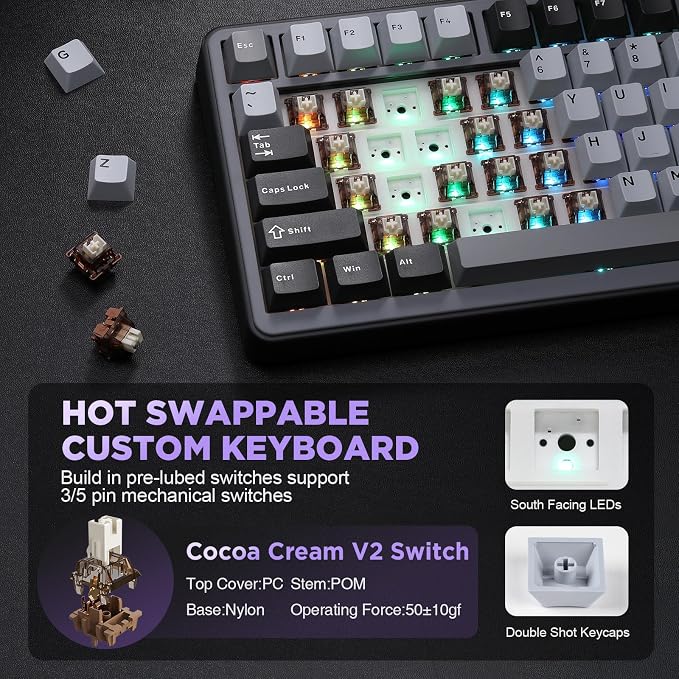 YUNZII B75 Mechanical Keyboard, 75% Layout - Image 5