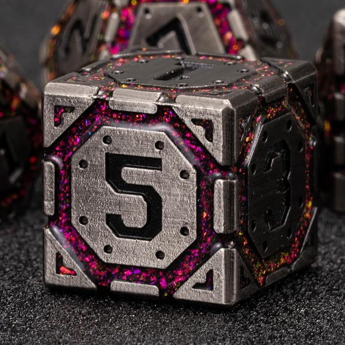 Metal DND Dice Set, Polyhedral Metallic Dice - Image 4