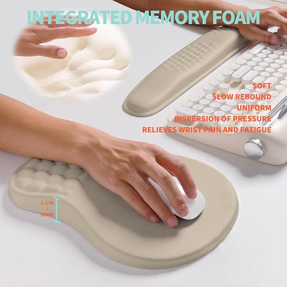 2-in-1 Ergonomic Set, Wave Rise Keyboard Wrist Rest and Massage Bulge Slope - Image 4