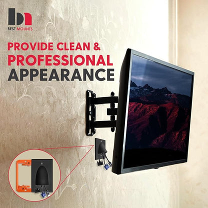 BestMounts - 1 Pack In Wall Cable Management Kit - Recessed Wall Plate Cable - Image 6