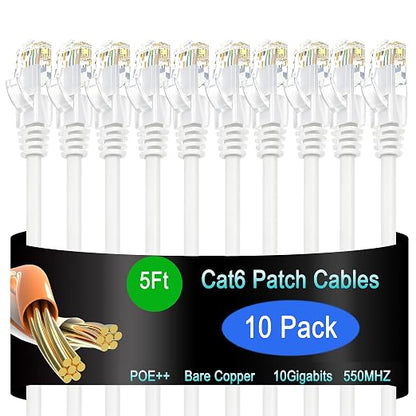 Cat6 Ethernet Patch Cable 5 ft, Cat6 Patch Cable by Lysymixs