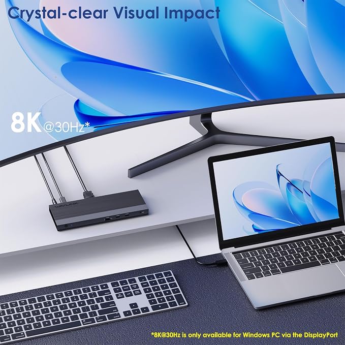 WAVLINK USB C Docking Station Dual Monitor Triple Display USB Type C to Dual - Image 3