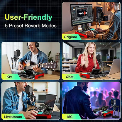 Podcast Microphone Bundle with Live Sound Board Audio Mixer, Podcast Equipment - Image 3