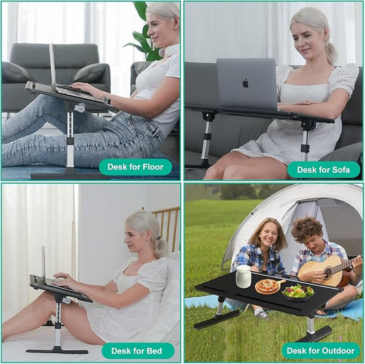 Laptop Bed Tray Desk with Adjustable Heights and Angles, Upgraded-Sturdy - Image 2