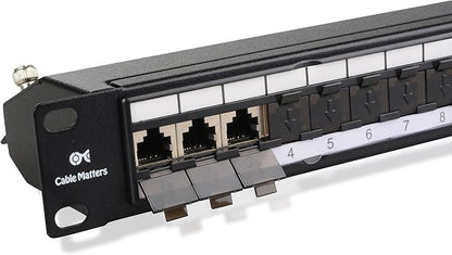 Cable Matters Rackmount or Wall Mount 24-Port Shielded RJ45 Patch Panel by CableMatters