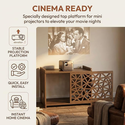Upgrade Pine Wooden Router Box Hider, Large Capacity Projector Shelf Wall - Image 6