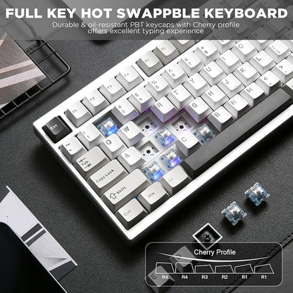 YUNZII AL80 Wireless Mechanical Keyboard, Full Aluminum CNC, Smart LCD Display - Image 6