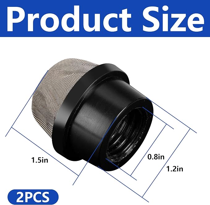 DECOHS 2 Pcs 190106Z Air Bleeder Screen Cap- Stainless Steel Screen Filter Cap - Image 2