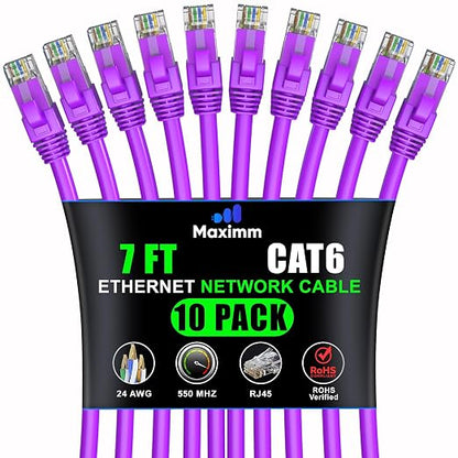 Maximm Cat 6 Ethernet Cable 7 ft by MaximmCable