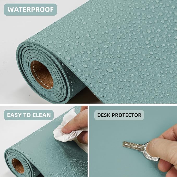 AFIING Dual-Sided Desk Pad, Natural Cork & PU Leather, Desk Mat Protector - Image 4