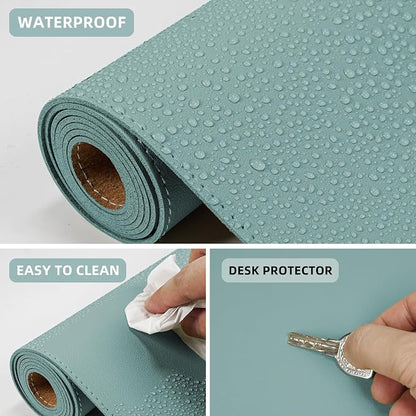 AFIING Dual-Sided Desk Pad, Natural Cork & PU Leather, Desk Mat Protector - Image 4
