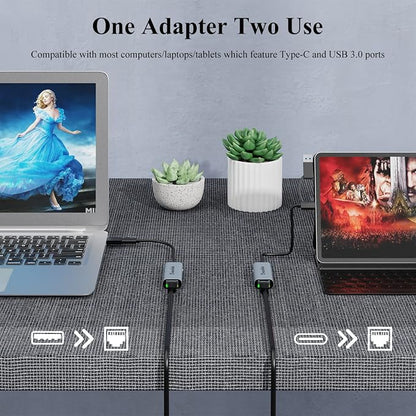 Wavlink USB C to Ethernet Adapter 2.5 Gbps, 2-in-1 USB to 2.5G Ethernet Adapter - Image 5