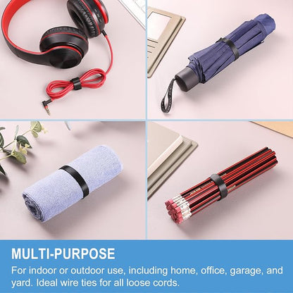 200 PCS 8 Inches Reusable Cable Ties | Adjustable Cord Wraps, Cable Straps | - Image 6