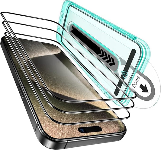 ESR 3 Pack for iPhone 15 Pro Max Screen Protector, Full Coverage Tempered Glass by ESR