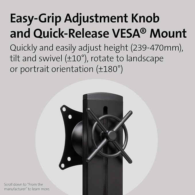 Kensington Single Monitor Desk Mount, C-clamp Vesa Stand Fits up to 32 inch - Image 3