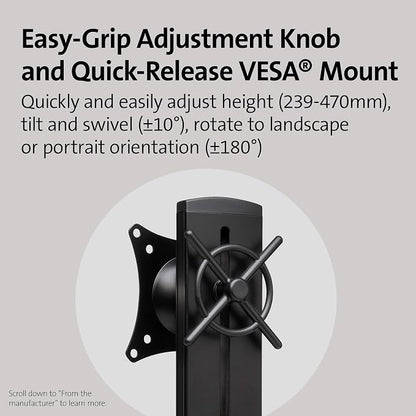 Kensington Single Monitor Desk Mount, C-clamp Vesa Stand Fits up to 32 inch - Image 3