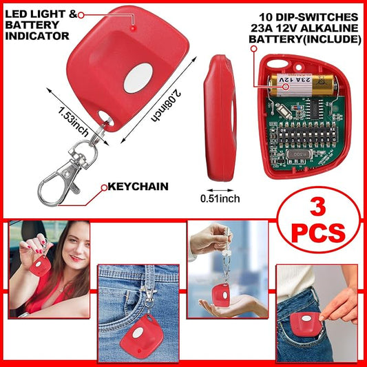 Kingdder 3 Pieces Gate Opener Remote Compatible - Image 2