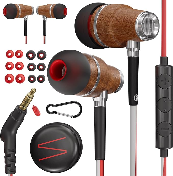 Symphonized Wired Earbuds with Microphone – 90% Noise Cancelling Ear buds with by Symphonized